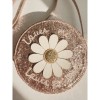Handtasje met bloem - Daisy shoulder bag cameo rose glitter